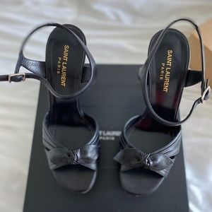 YSL high heel leather up Tripón Nero Size 38